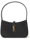 LE 5A 7 Small Smooth Leather Hobo Shoulder Bag Black - SAINT LAURENT - BALAAN 2