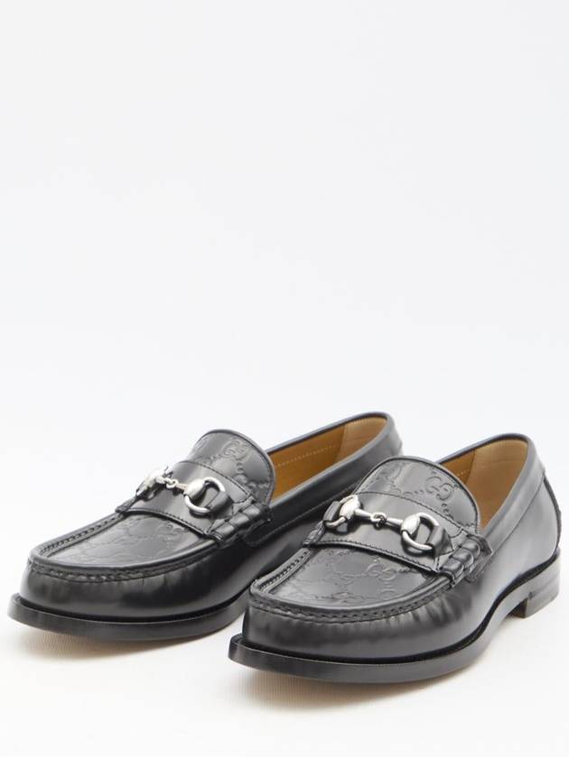 Men's GG Horsebit Leather Loafers Black - GUCCI - BALAAN 3