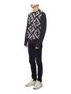 Monogram Jacquard Wool Crewneck Knit Top Grey - FENDI - BALAAN 5