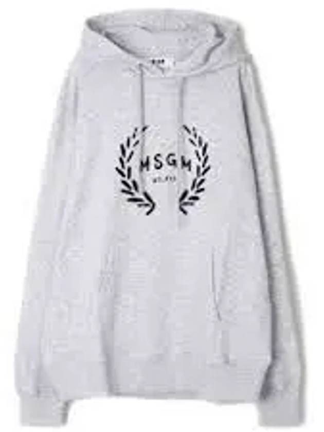 Logo Print Cotton Hoodie Light Grey - MSGM - BALAAN 2