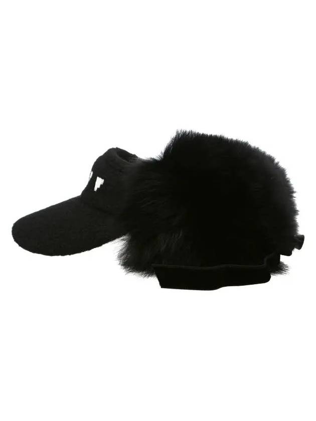 Real Fox Fur Visor OF8613LBBLACK - ONOFF - BALAAN 2