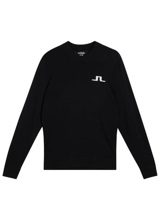 Men's Gus Crew Neck Sweater Black - J.LINDEBERG - BALAAN 2