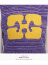 Logo Graphic Cropped Wool Vest Purple - GANNI - BALAAN 9