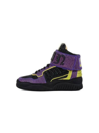 Men's Snoop Dogg Collaboration Hot Piece High Top Sneakers Purple 270196 - PHILIPP PLEIN - BALAAN 1