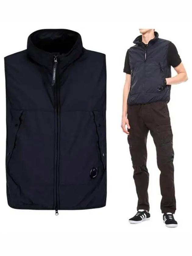 Lens Wappen Logo Zip-Up Vest Navy - CP COMPANY - BALAAN 2