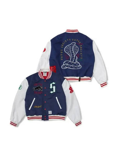 Classic Oversized Varsity Jacket Navy - STIGMA - BALAAN 1