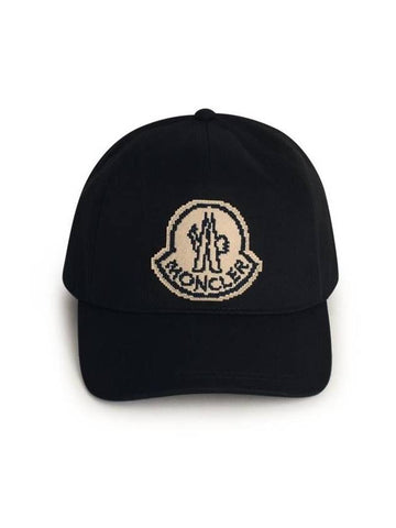 Moncler Black Cotton Cap - MONCLER - BALAAN 1