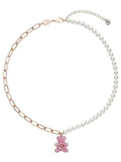 Teddy Pendant Pearl Necklace Pink Rose Gold - SWAROVSKI - BALAAN 2