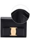 Vara Bow Gloss Flap Half Wallet Black - SALVATORE FERRAGAMO - BALAAN 3