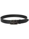 Buckle Logo Leather Belt Black - BALENCIAGA - BALAAN 3