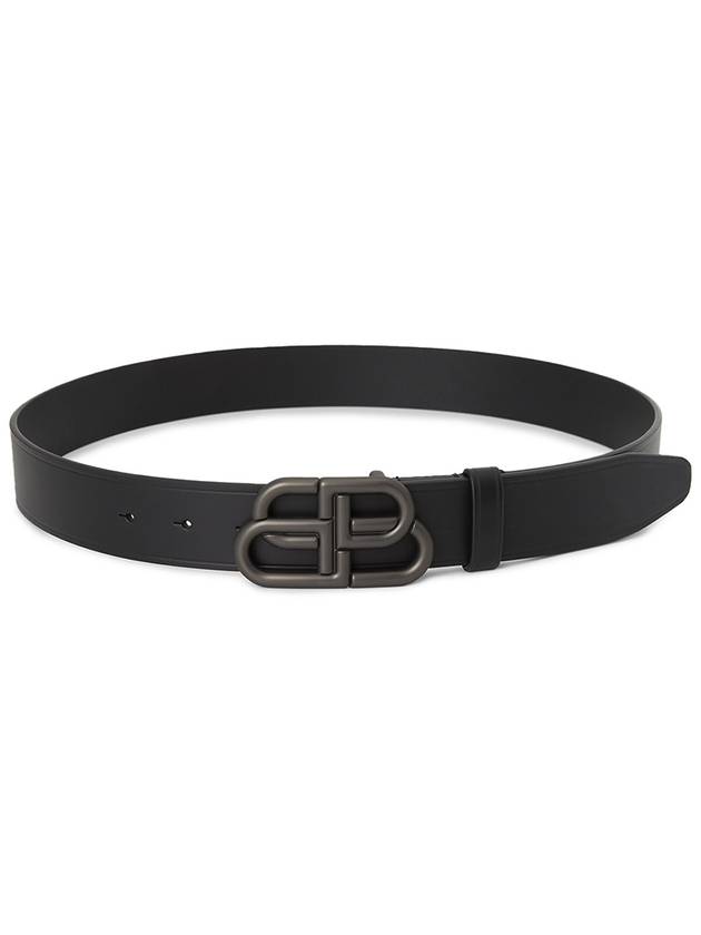 Buckle Logo Leather Belt Black - BALENCIAGA - BALAAN 3