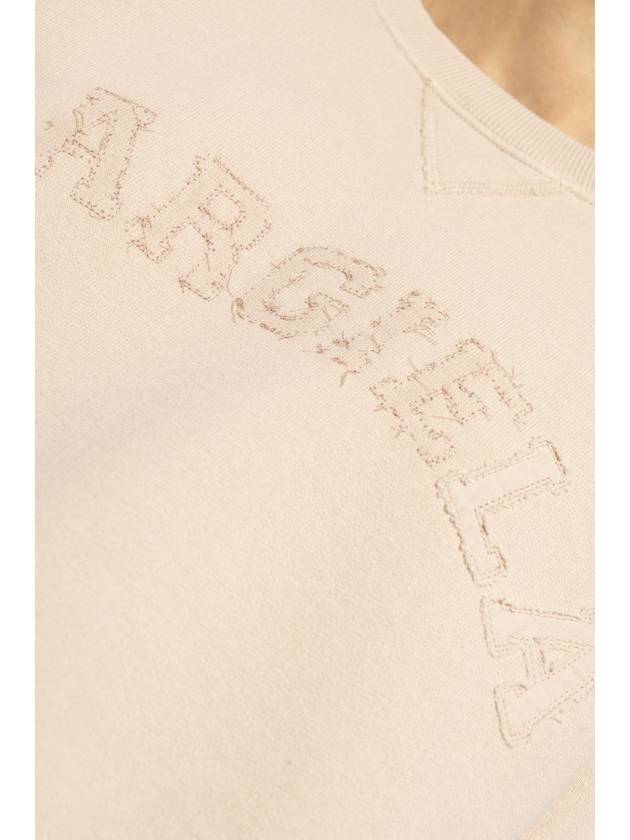 Maison Margiela Sweatshirt With Embroidered Logo, Women's, Pink - MAISON MARGIELA - BALAAN 5