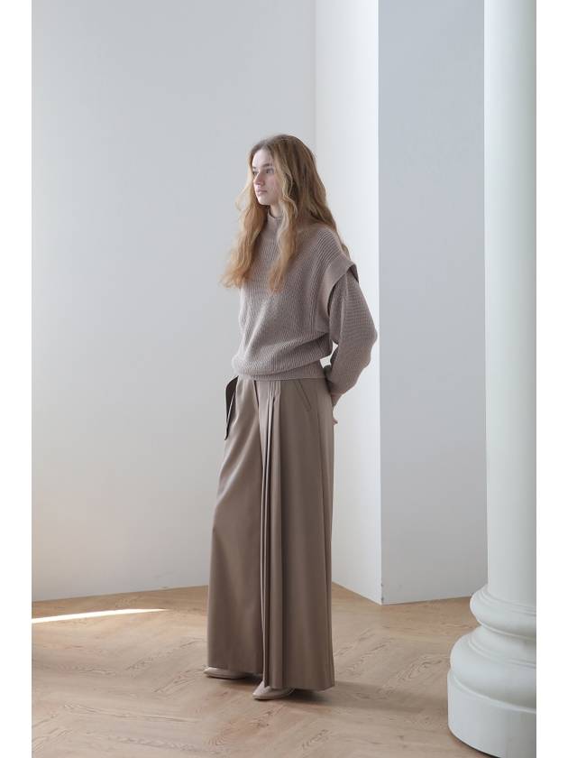 pleated detail unbalanced wide pants - CAHIERS - BALAAN 1