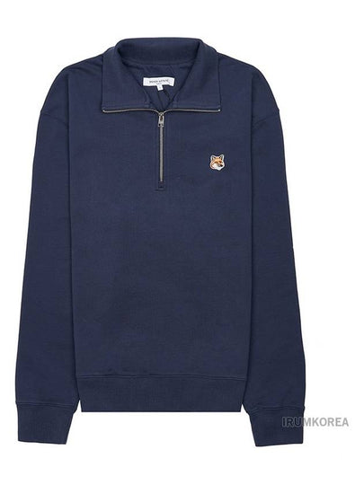 Fox Head Patch Half Zipper Sweatshirt Ink Blue - MAISON KITSUNE - BALAAN 2