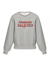 Embroidery Logo Sweatshirt Grey - ALEXANDER MCQUEEN - BALAAN 2