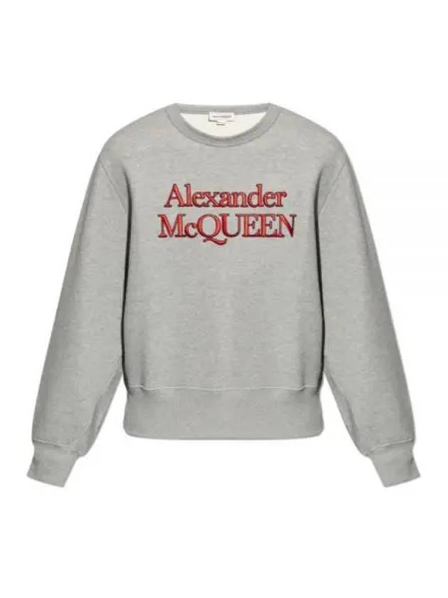 Embroidery Logo Sweatshirt Grey - ALEXANDER MCQUEEN - BALAAN 2