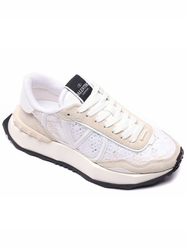 Women's Lace Runner Low Top Sneakers White - VALENTINO - BALAAN 4