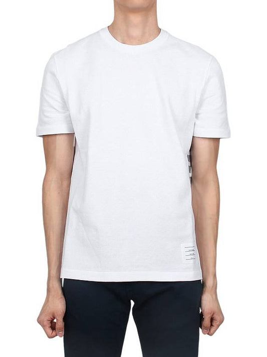 Classic Pique Rib Side Insert 4-Bar Short Sleeve T-Shirt White - THOM BROWNE - BALAAN 2