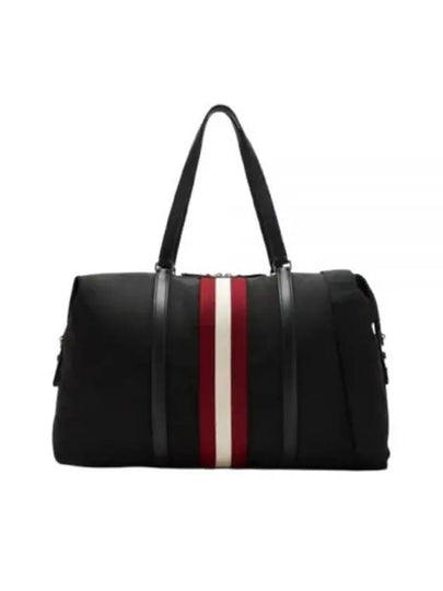 Logo Patch Stripe Duffel Bag Black - BALLY - BALAAN 2