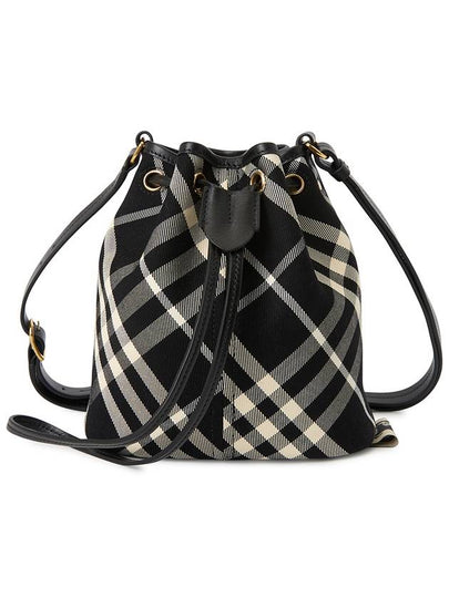 Check Mini Bucket Bag Black Black - BURBERRY - BALAAN 2