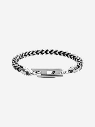 Stainless Steel Woven Chain Bracelet Silver - DIESEL - BALAAN 1