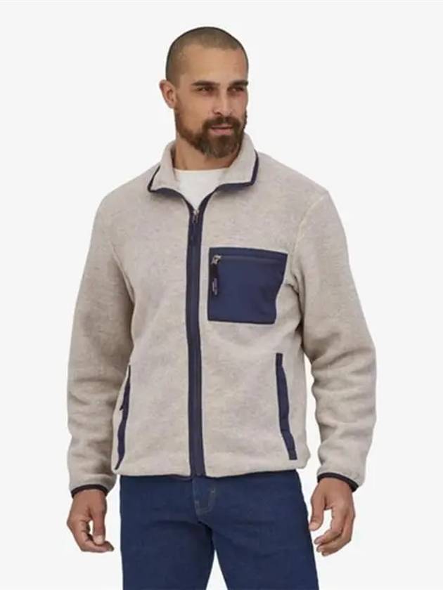 Men's Synchilla Fleece Zip-Up Jacket Oatmeal Heather - PATAGONIA - BALAAN 3