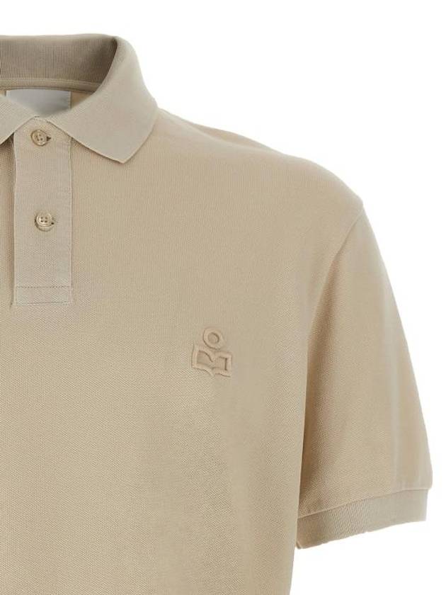 Logo Polo Shirt Beige - ISABEL MARANT - BALAAN 4