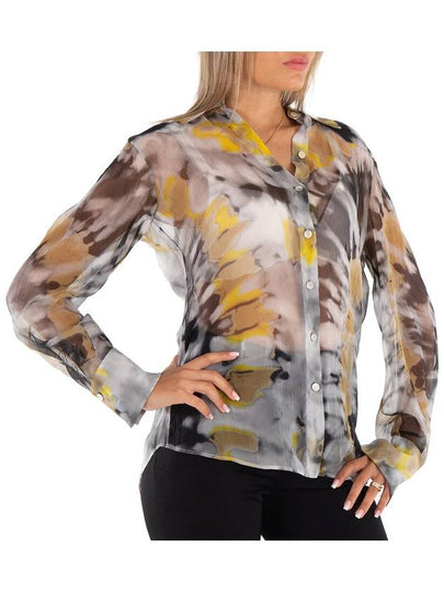 Chloe Ladies Multicolor Grey Sheer Button Down Top, Brand Size 40 (US Size 8) - CHLOE - BALAAN 2