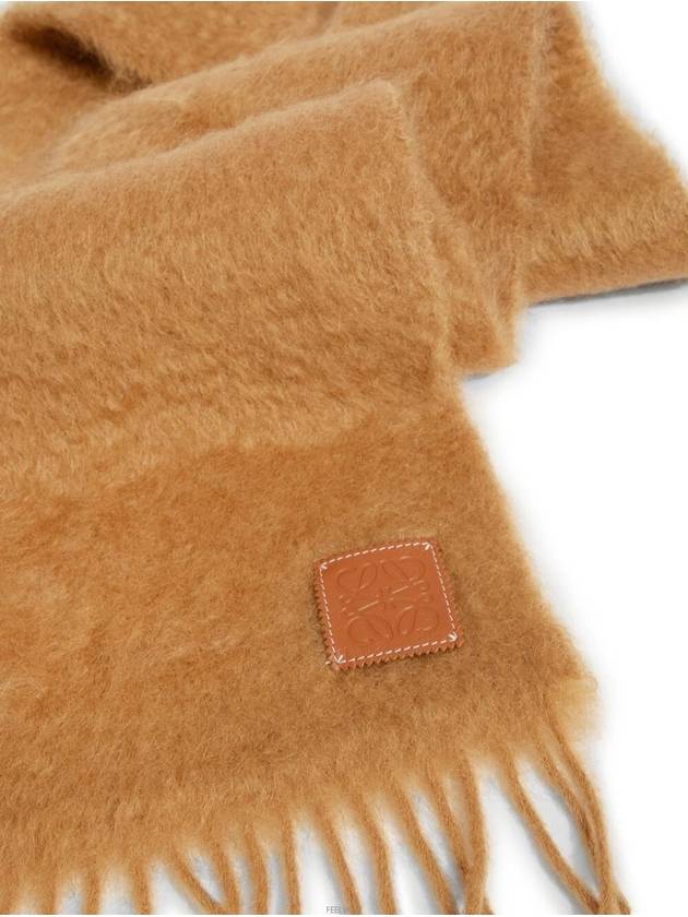 Anagram Fringe Mohair Scarf Brown - LOEWE - BALAAN 4