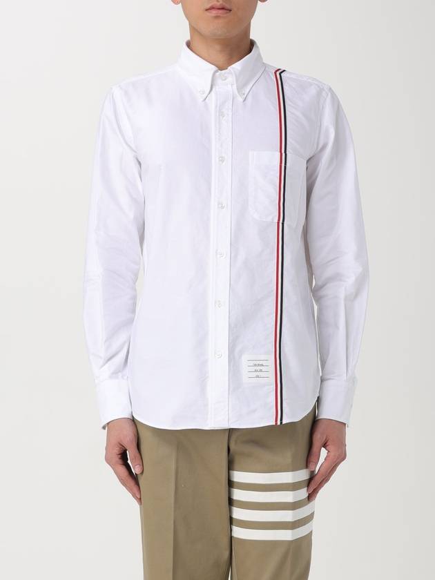 RWB Stripe Cotton Shirt White - THOM BROWNE - BALAAN 2