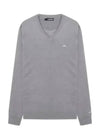 Men's Lehman V-Neck Golf Sweater Gray - J.LINDEBERG - BALAAN 1