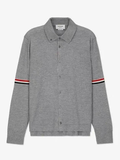 Merino Wool Armband Long Sleeve Shirt Grey - THOM BROWNE - BALAAN 2