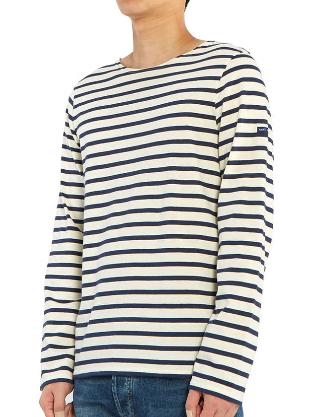 Minquiers Modern Stripe Long Sleeve T-Shirt Ecru Marine - SAINT JAMES - BALAAN 4