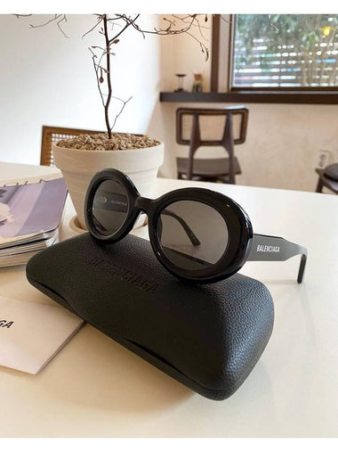 Round frame acetate sunglasses black P00750672 - BALENCIAGA - BALAAN 1