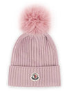 Kids Infant Pom Beanie Pink 3B00014 M1131 51A - MONCLER - BALAAN 1