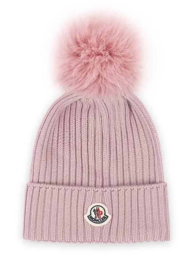 Kids Infant Pom Beanie Pink 3B00014 M1131 51A - MONCLER - BALAAN 2