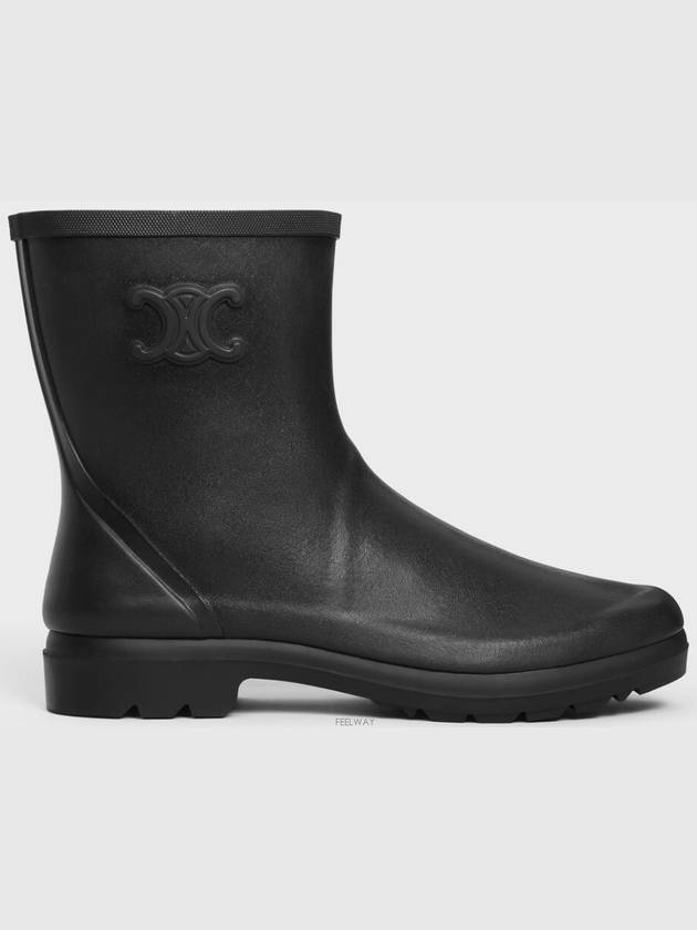 Natural Rubber Mid Rain Boots Black - CELINE - BALAAN 2