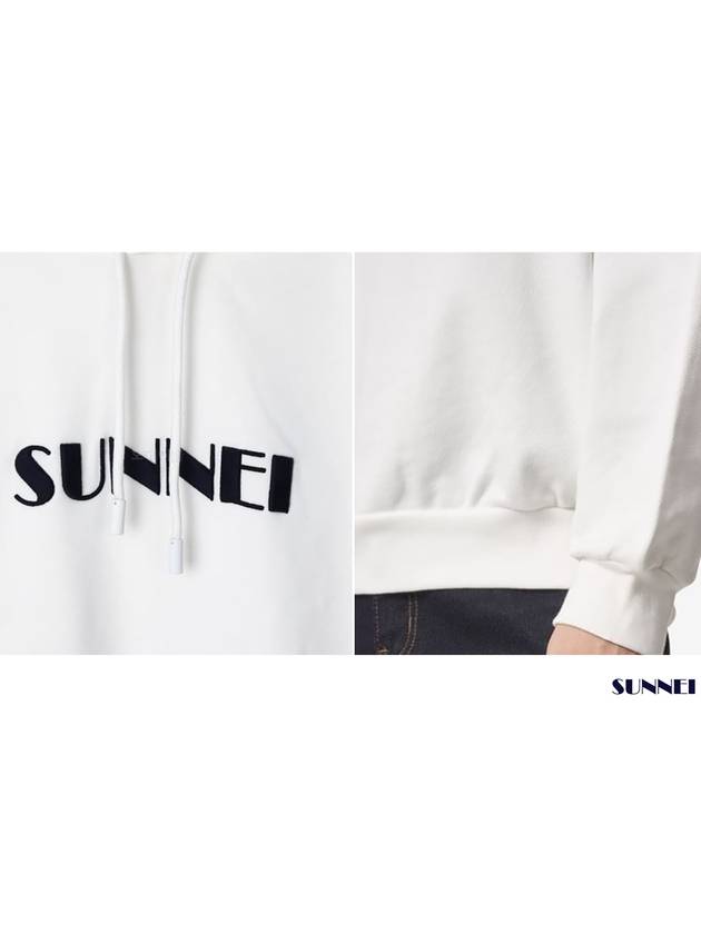 Logo embroidered drawstring hoodie white MRTWXJER070 7433 - SUNNEI - BALAAN 5