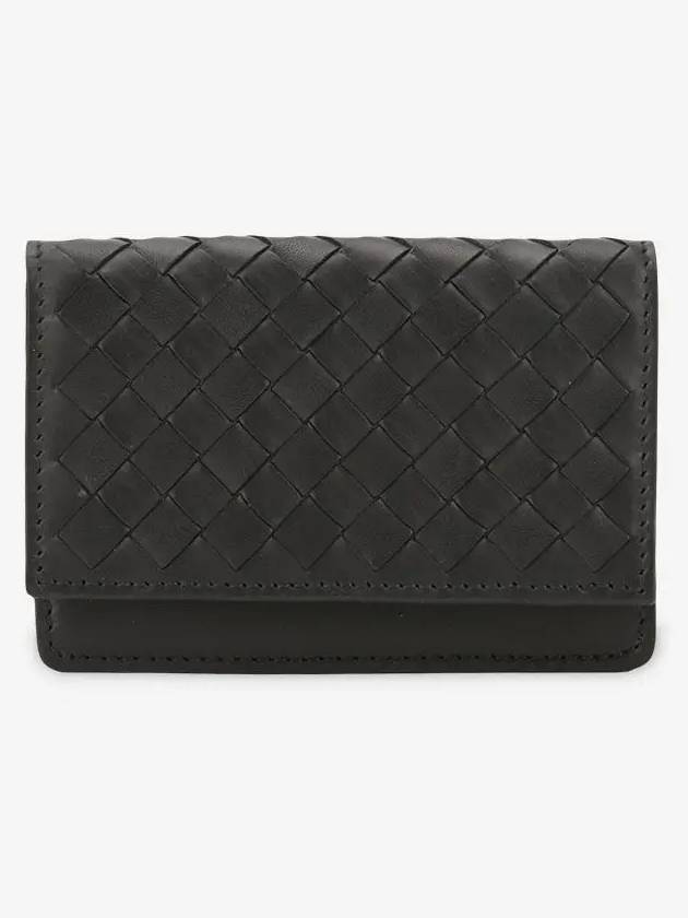 Intrecciato Flap Business Card Wallet Black - BOTTEGA VENETA - BALAAN 3