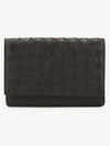 Intrecciato Flap Business Card Wallet Black - BOTTEGA VENETA - BALAAN 4