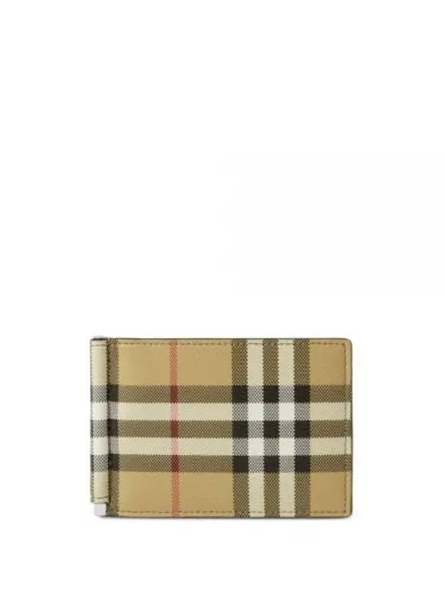 Check Money Clip Card Wallet Beige - BURBERRY - BALAAN 2