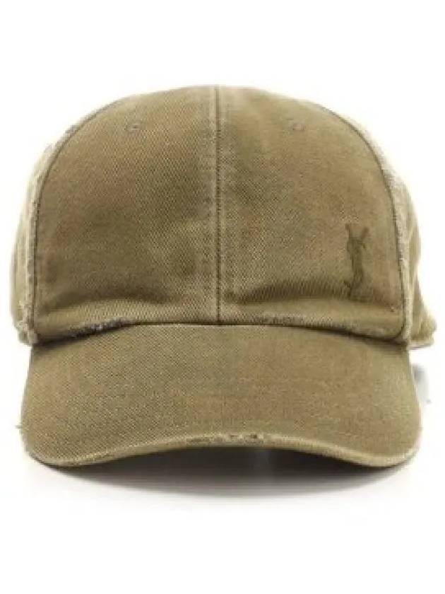 Cassandre Cotton Ball Cap Olive - SAINT LAURENT - BALAAN 2