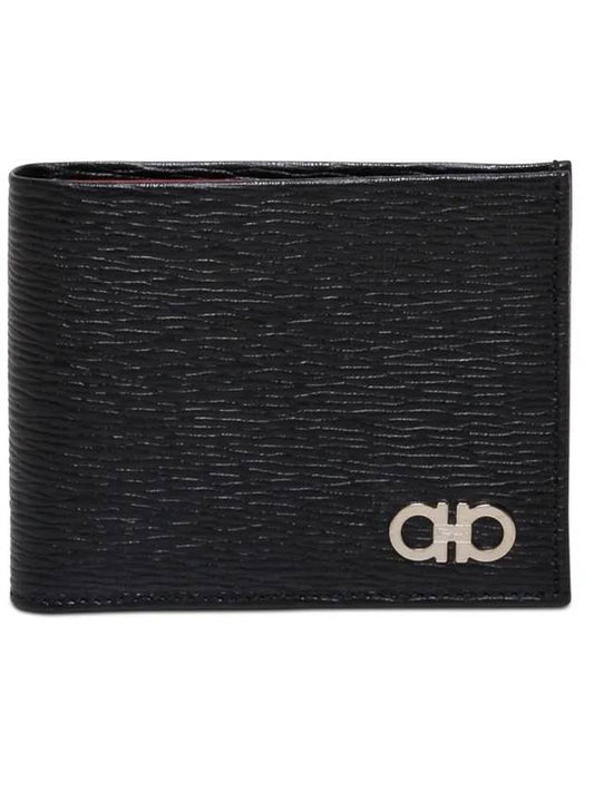 ID Window Gancini Half Wallet Black - SALVATORE FERRAGAMO - BALAAN 1