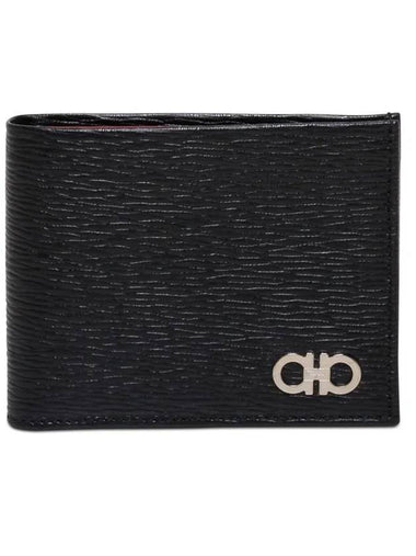 ID Window Gancini Half Wallet Black - SALVATORE FERRAGAMO - BALAAN 1