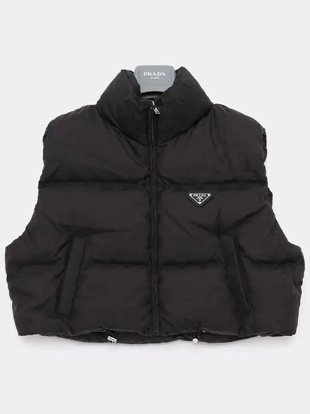 Triangle Logo Re-nylon Down Vest Black - PRADA - BALAAN 3