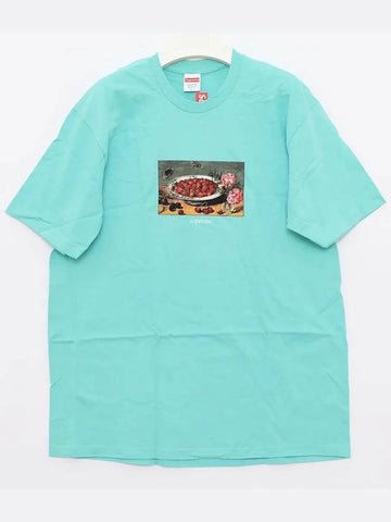 Strawberry Print Short Sleeve Men s T Shirt SS23T26 TEAL - SUPREME - BALAAN 1