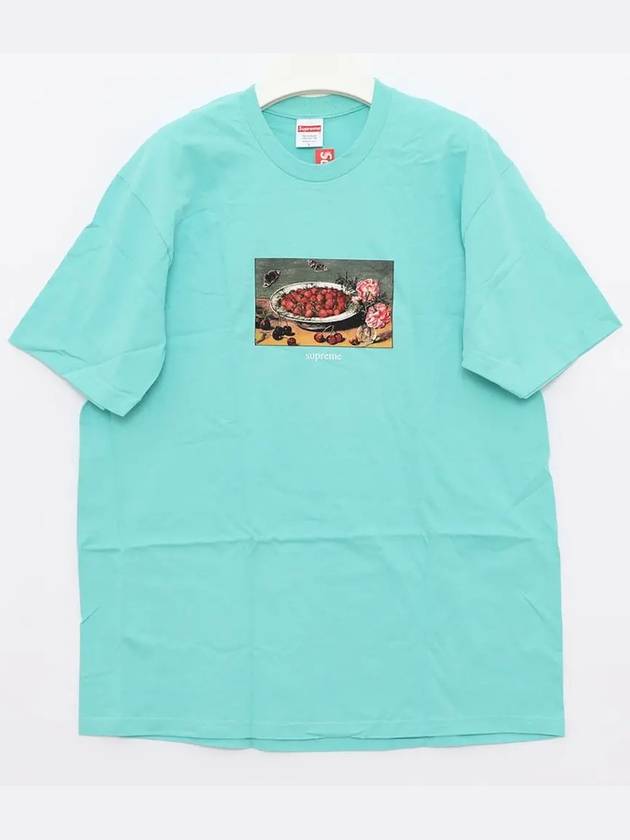 Strawberry Print Short Sleeve Men s T Shirt SS23T26 TEAL - SUPREME - BALAAN 3