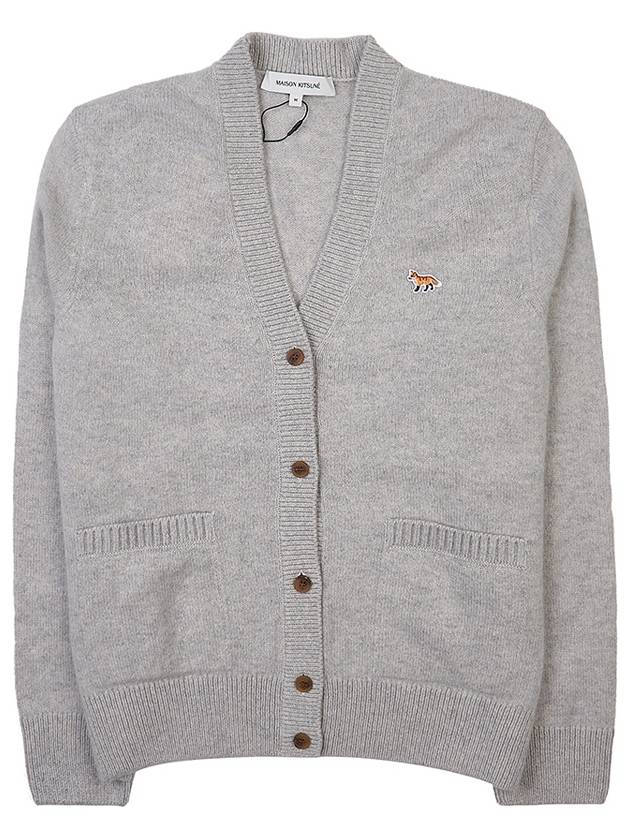 Maison Kitsune Women's Baby Fox Patch Boxy Cardigan LW00507KT1006 LGM - MAISON KITSUNE - BALAAN 10