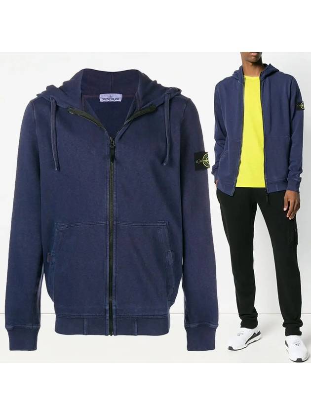 Men's Waffen Patch Hooded Zip Up Navy - STONE ISLAND - BALAAN 2