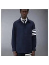 4 Bar Poly Twill Down Shirt Jacket Navy - THOM BROWNE - BALAAN 2